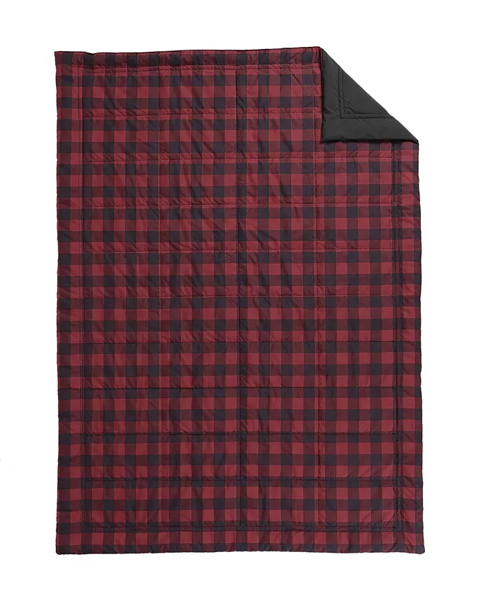 Eddie Bauer CLOSEOUT! Mountain Plaid Red Down Alternative Reversible Blanket， Twin