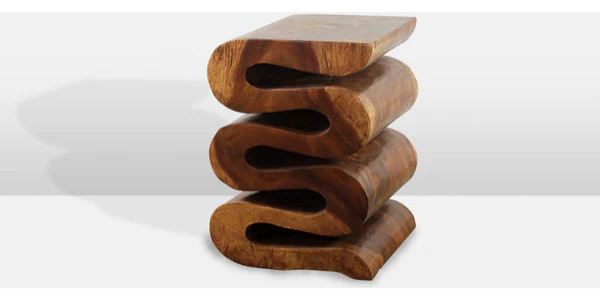 Wave Wood End Table   Farmhouse   Side Tables And End Tables   by Strata Furniture  Houzz