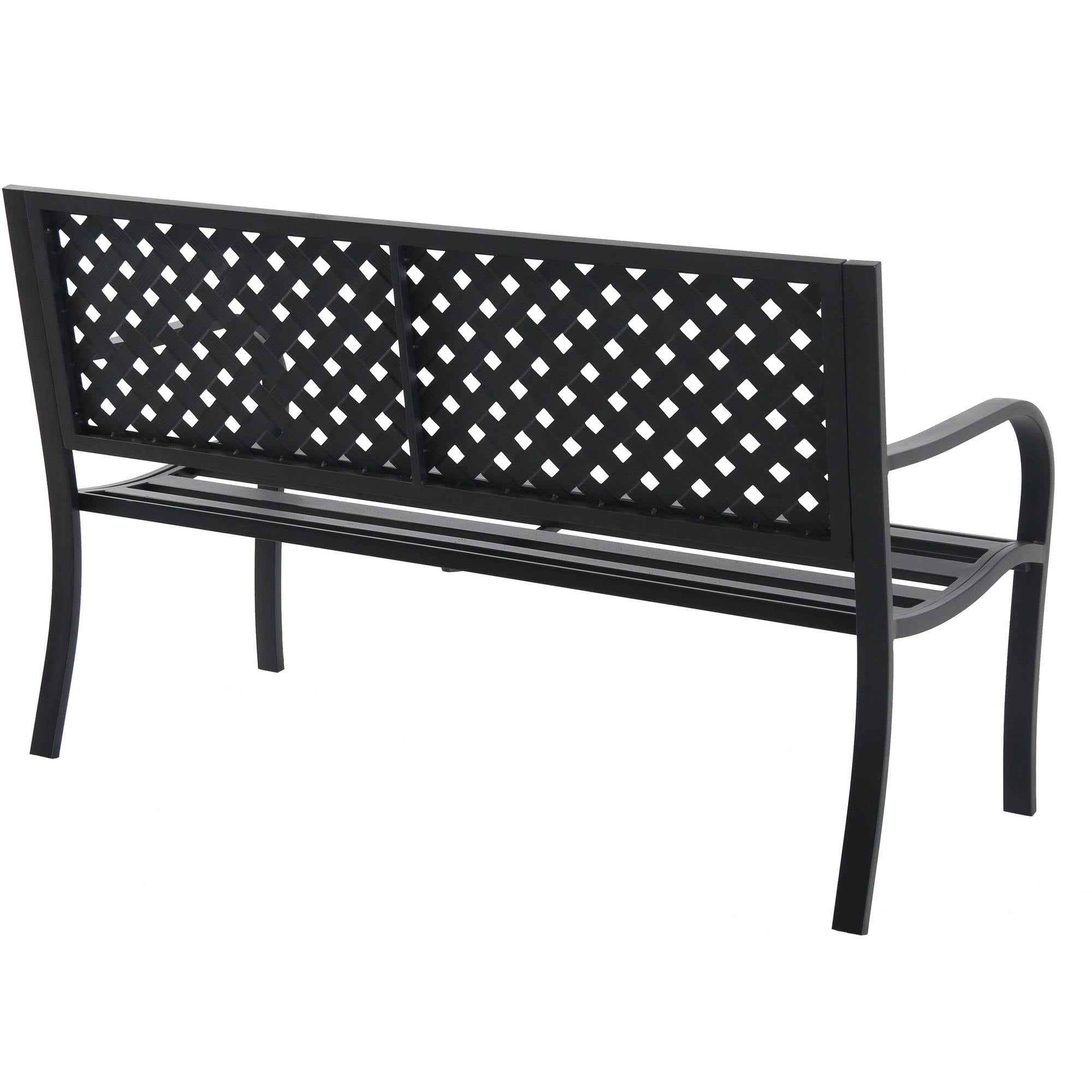 Mainstays Outdoor Durable Steel Bench - Black