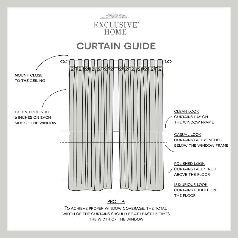 Exclusive Home Curtains Loha Tuxedo Tab Top Curtain 2-panel Window Curtain Set