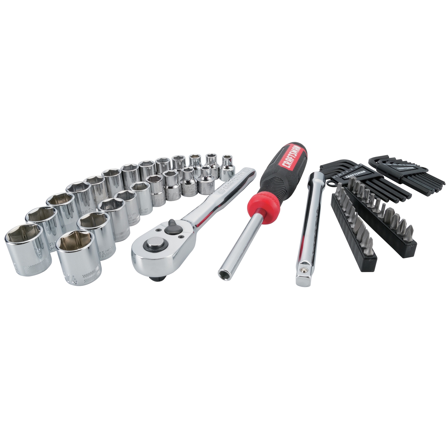 Craftsman 3/8 in. drive Metric and SAE 6 Point Mechanic\u0027s Tool Set 63 pc