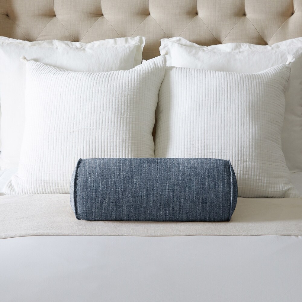 Sorra Home Corded Linen Texture Bolster Pillow