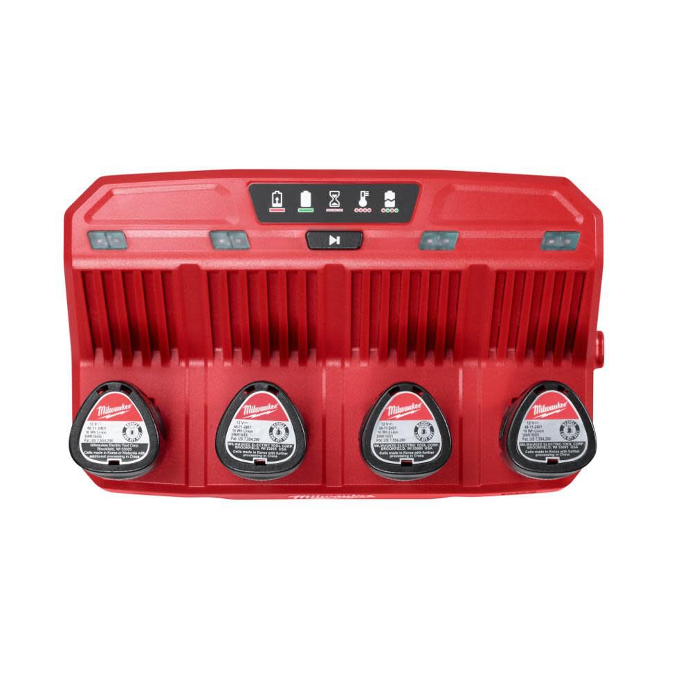 Milwaukee M12 4-Bay Sequential Charger 48-59-1204 from Milwaukee