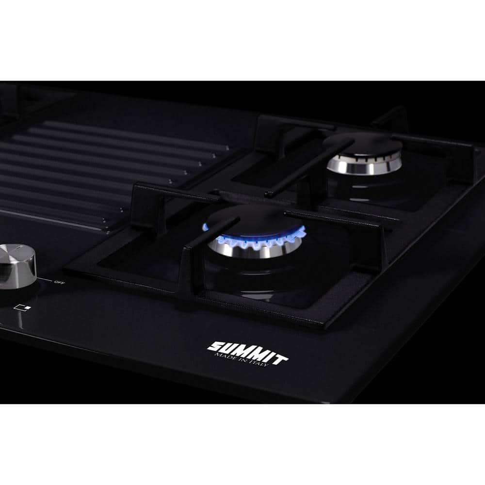 Summit Appliance 30 in Gas Cooktop in Black with 4 Burners