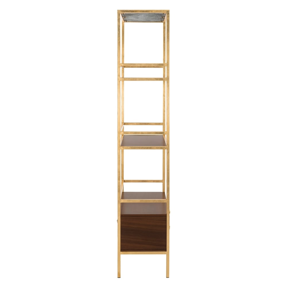 SAFAVIEH Skylar 4 tier 1 Drawer Gold/ Grey étagère   30\
