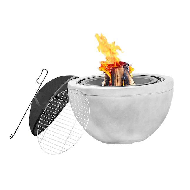 Teamson Home HR30180AA 30-in W Sand Magnesium Oxide Wood-Burning Fire Pit