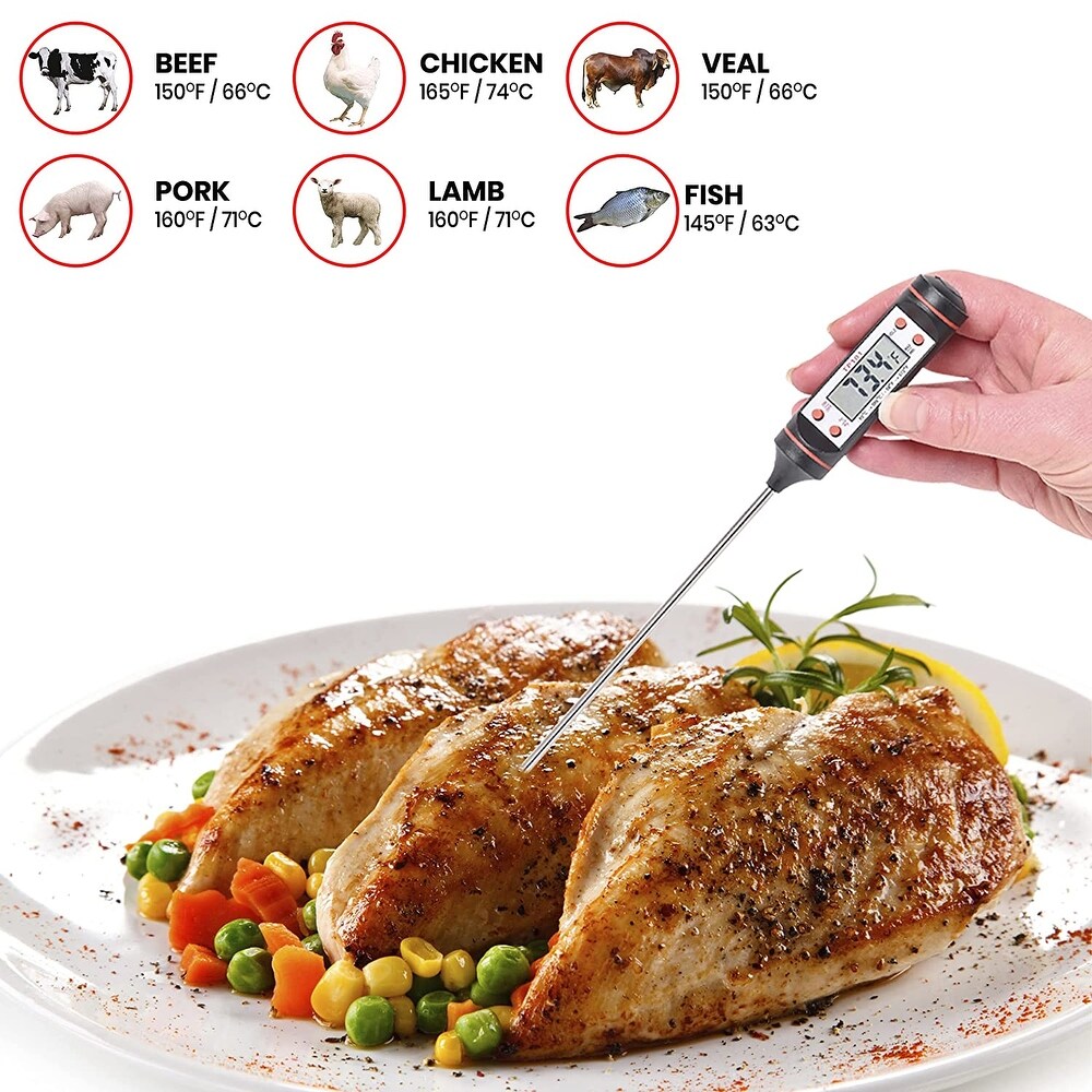Cheer Collection Digital Meat Thermometer  Quick Read Cooking Thermometer for Grill