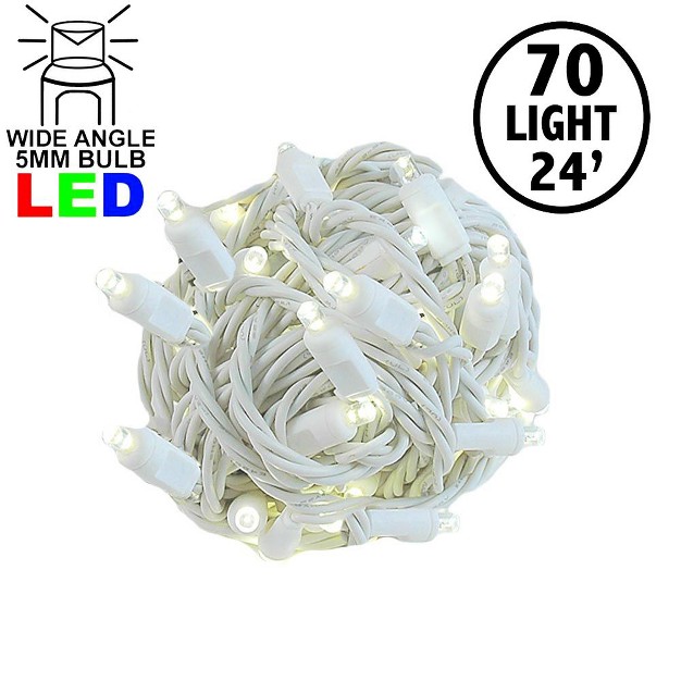 Novelty Lights Led Christmas String Lights 70 Mini Bulbs green Wire 24 Feet