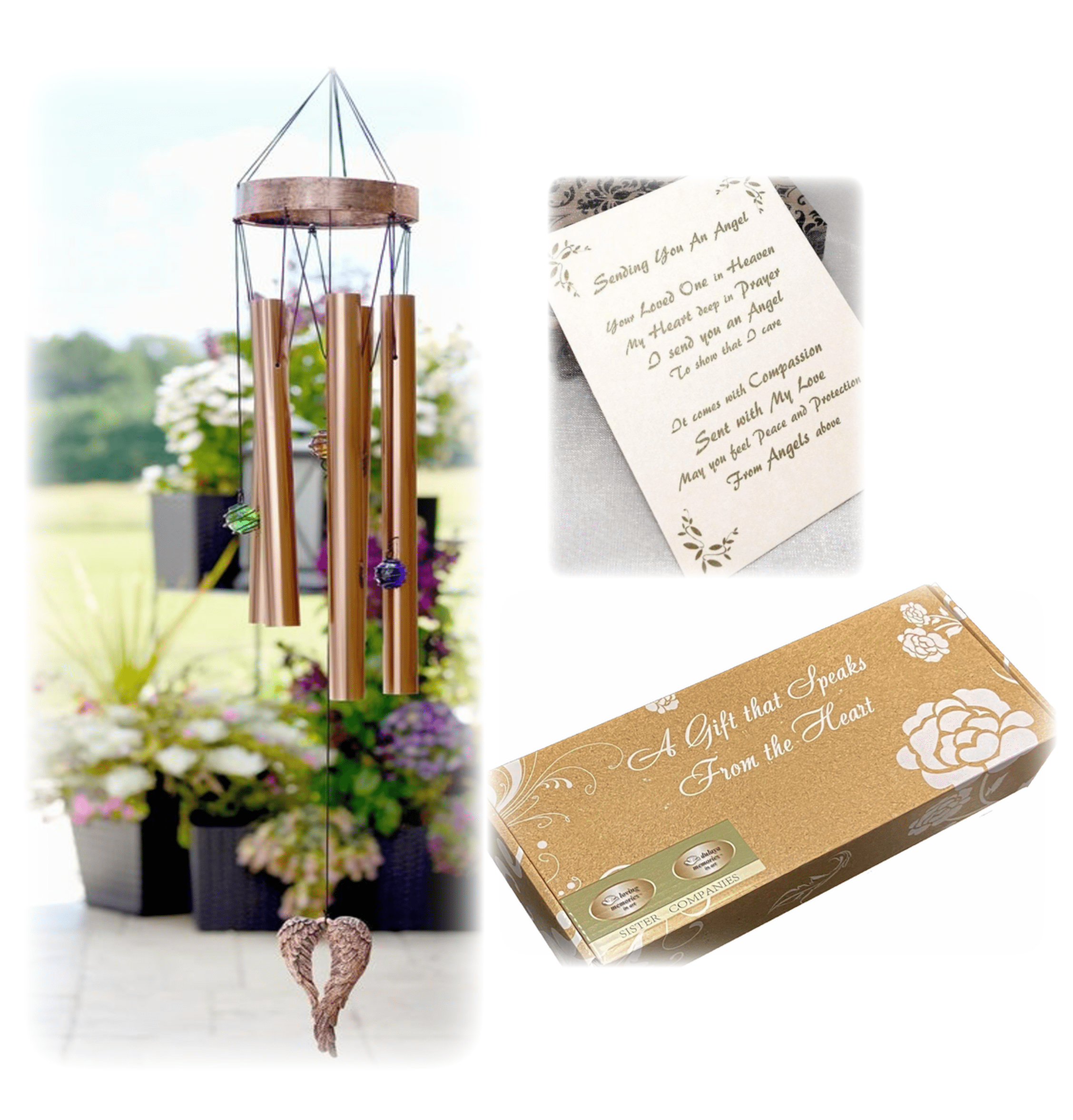 Wind Chimes Sympathy Gift， Memorial Gifts for your Condolence Gift Baskets and Sympathy Cards， Bereavement Gifts， In Memory of， Loss of Loved One