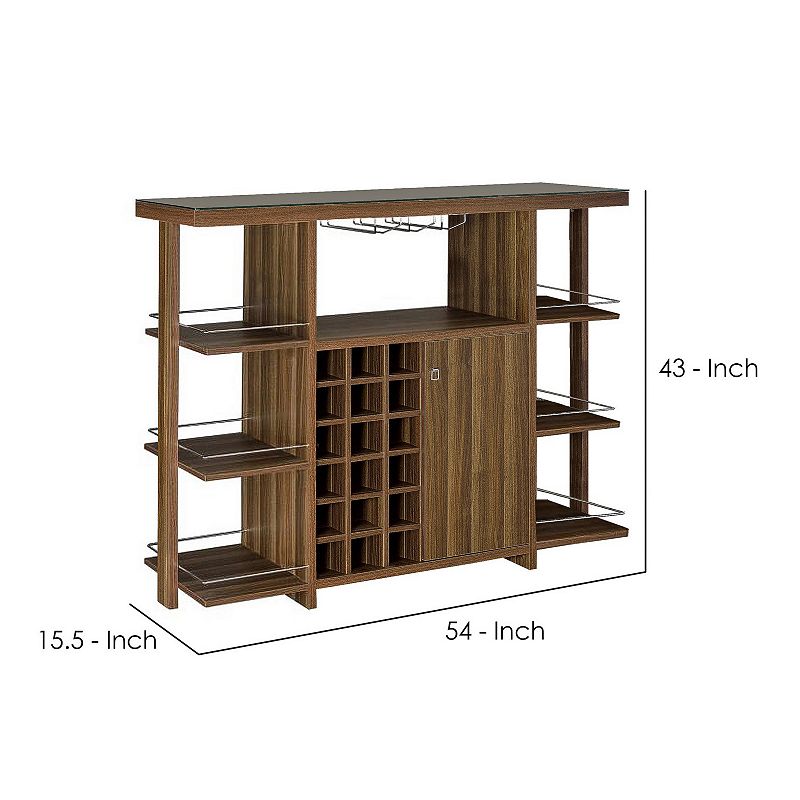 Sturdy Modern Bar Unit with Wine Bottle Storage