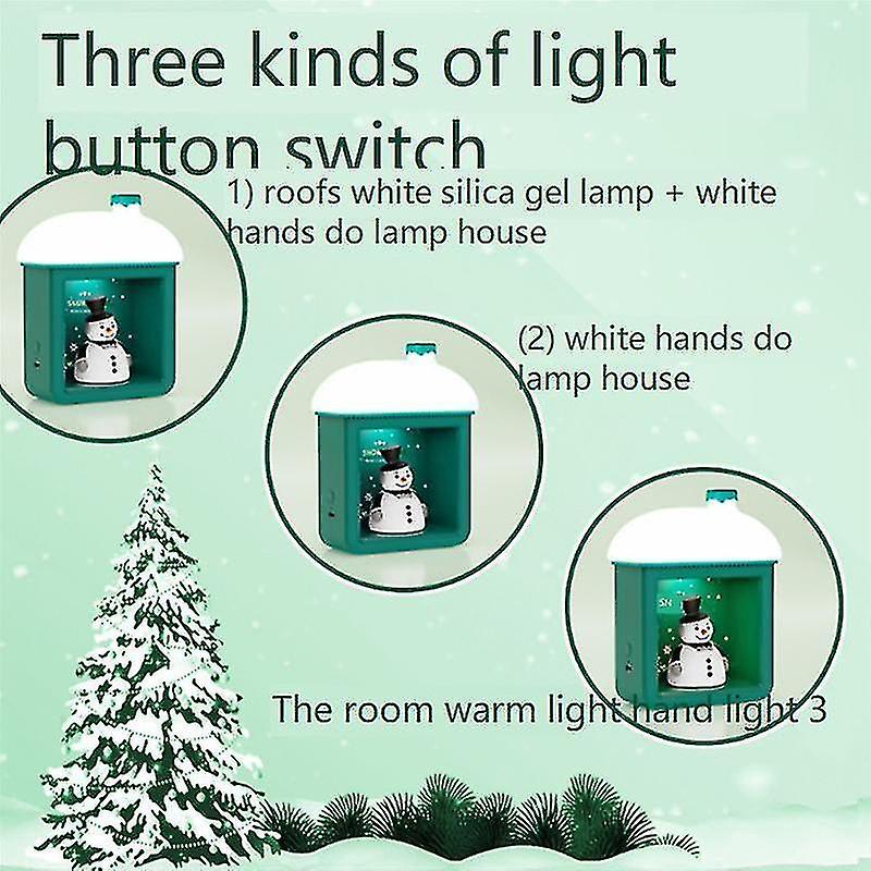 3d Night Light Atmosphere Light Christmas Snow House Induction Light Student Bedroom Bedside Table