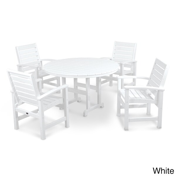 POLYWOOD Signature 5Piece Round Farmhouse Dining Set