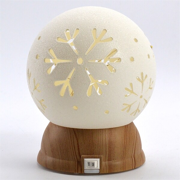 Battery Operated Snow Globe Decor Light，Christmas Snowflake Ornament