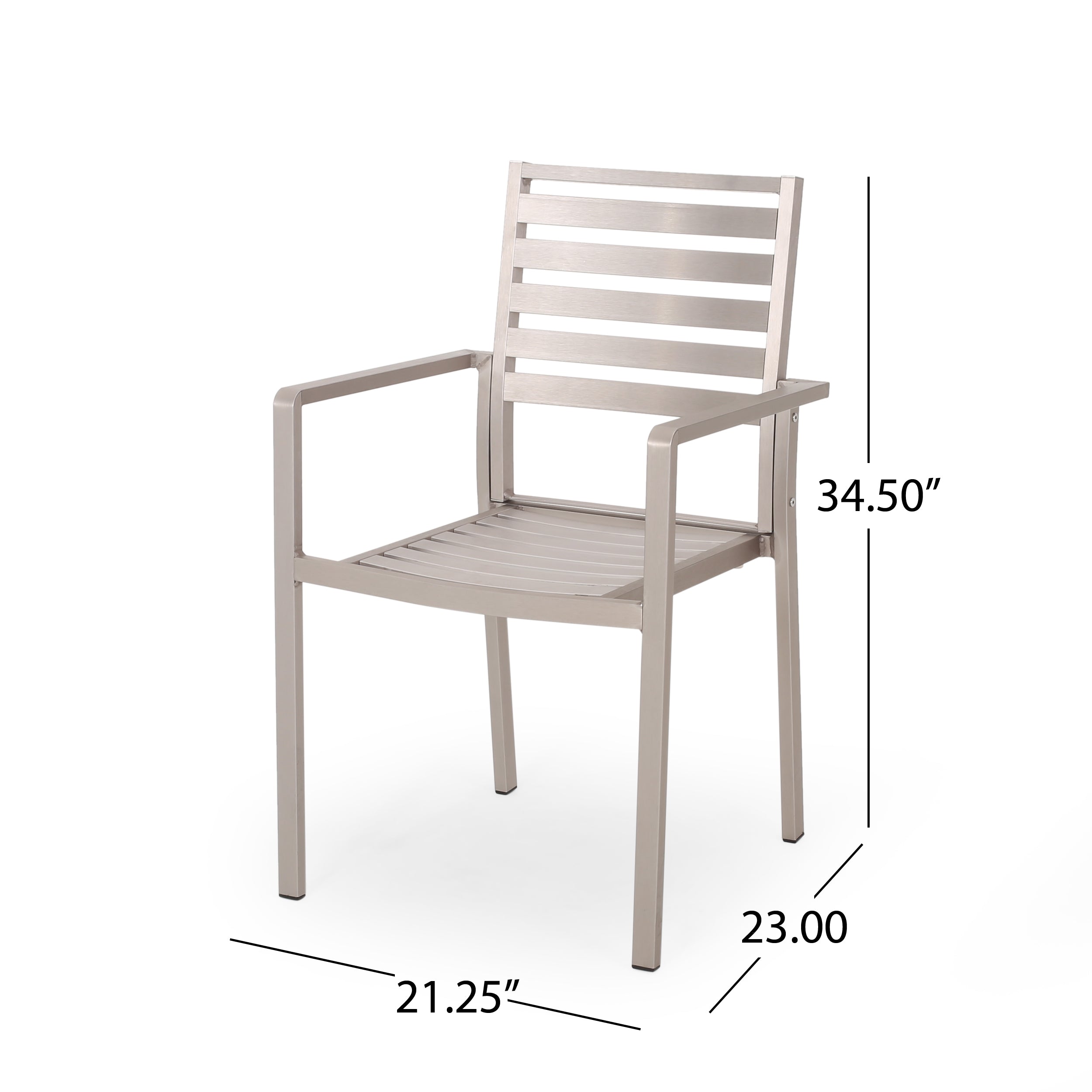 Cherie Outdoor Modern 4 Seater Aluminum Dining Set with Tempered Glass Table Top