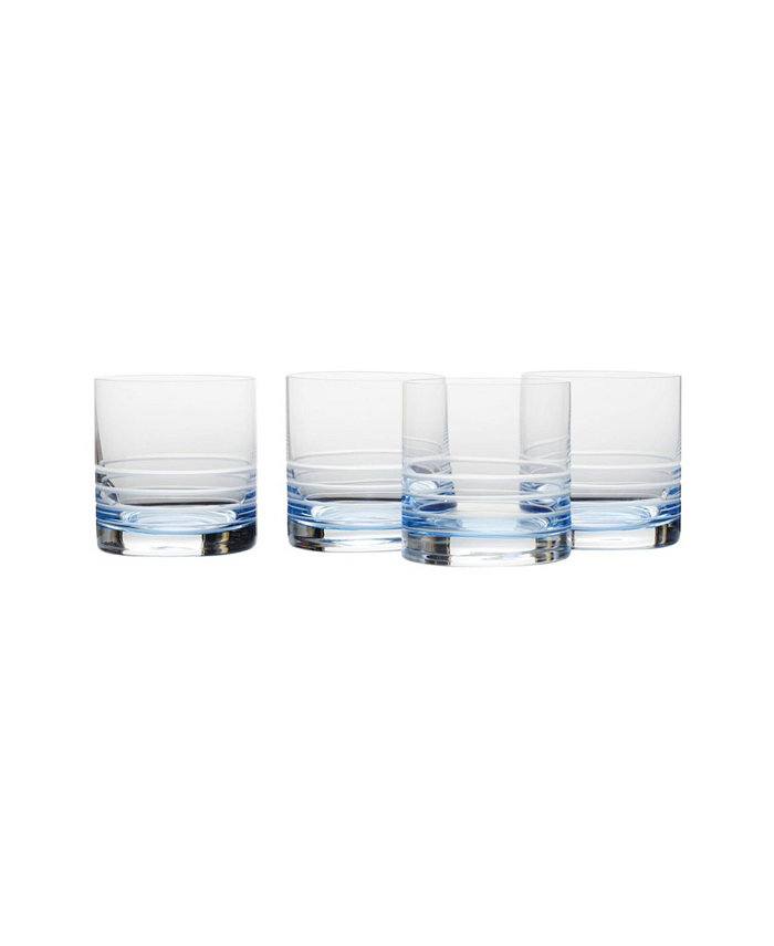 Mikasa Cal Blue Ombre Double Old Fashioned Glasses Set of 4 15.5 oz