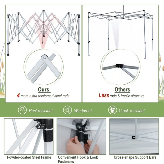 Tangkula 2 tier 10 x27 X 10 x27 Pop up Canopy Tent Instant Gazebo Adjustable Carry Bag W Wheel