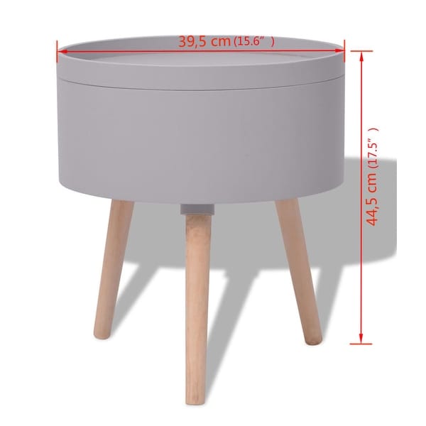 Side Table with Serving Tray Round 15.6