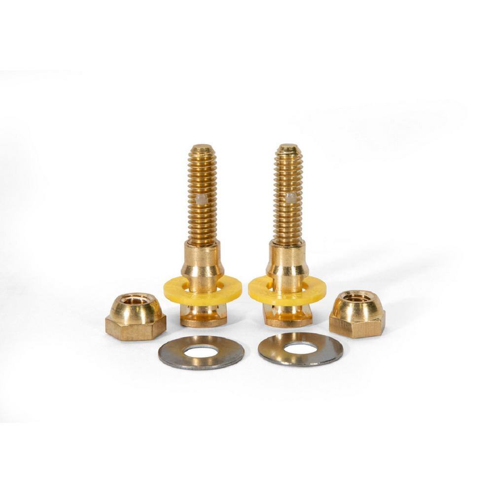 Fluidmaster SetFast 516 in. x 2-14 in. No Cut Brass Closet Toilet Bolt Kit Contractor Pack 7110A-033-T5