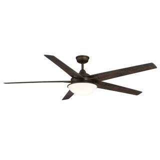 Hampton Bay Belvoy 70 in. Integrated LED Indoor Espresso Bronze Ceiling Fan with Light and Remote Control AK330-EB