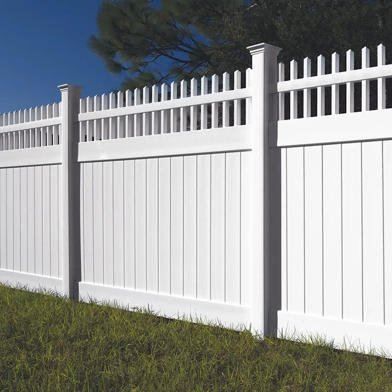 Hot sale pvc privacy with picket fence posts and rails