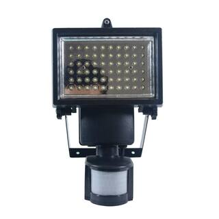 NATURE POWER 60 Integrated LED Black Outdoor Solar Powered Motion Activated Security FloodLight 22050