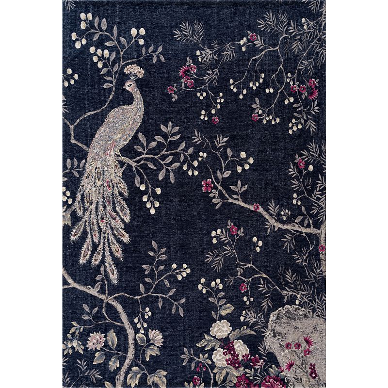 Mother Ruggers Lurex Peacock Rug For Hallway， Living Room， Bedroom， Dining Room， Dorm