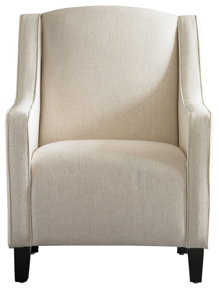 Cream Upholstered Curved Armchair  Andrew Martin Finbar   Transitional   Armchairs And Accent Chairs   by Oroa   Distinctive Furniture  Houzz