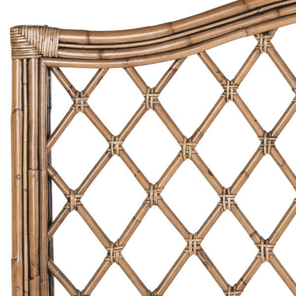 SAFAVIEH Gabrielle Brown Full Rattan Wicker Trellis Headboard - - 11098743