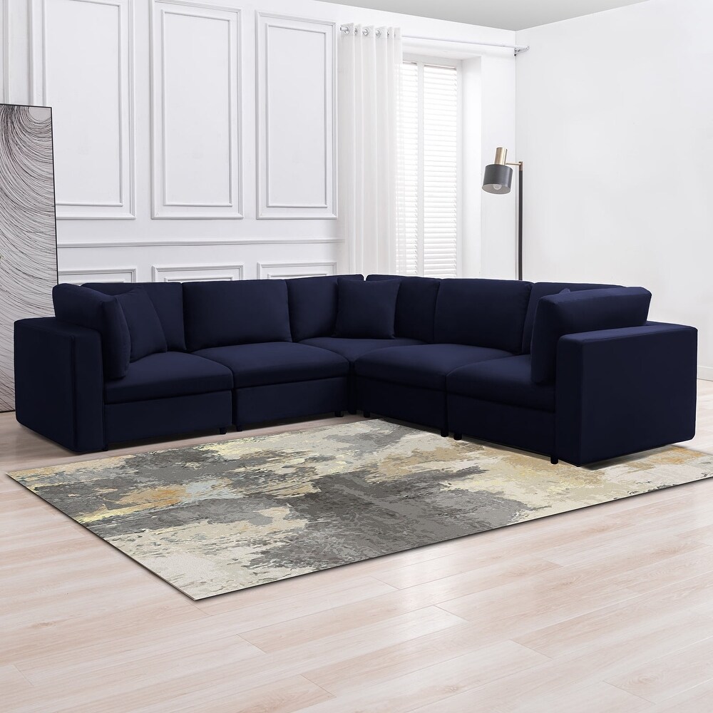 Mixoy Modern Convertible Sectional Sofa L/U Shaped Corner Sleeper Sofa Couch Modular Sectional Couches