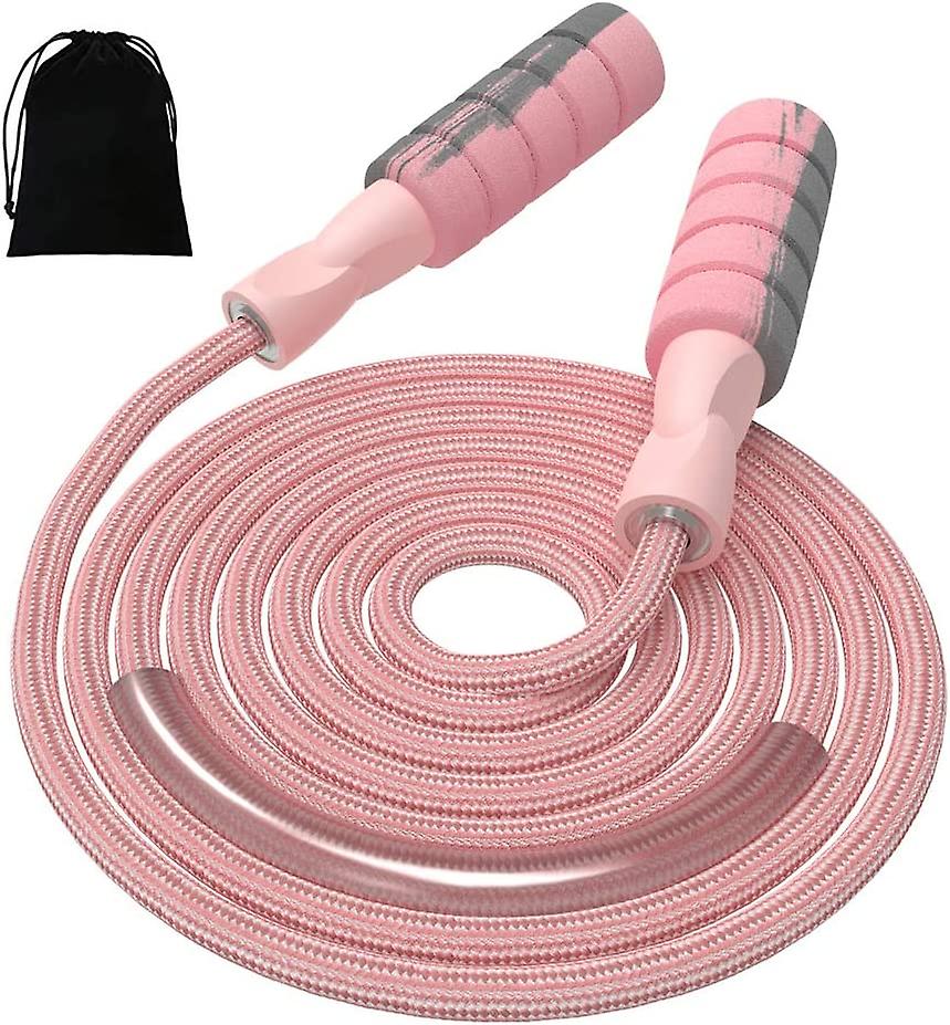 Jump Rope Cotton Adjustable Skipping Weighted Jumprope For Womenadult And Children Athletic Fitness Exercise Jumping Rope (pink)