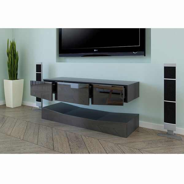 Tv Stand Entertainment Stand Wall Mounted Media Audio/Video Console - 48