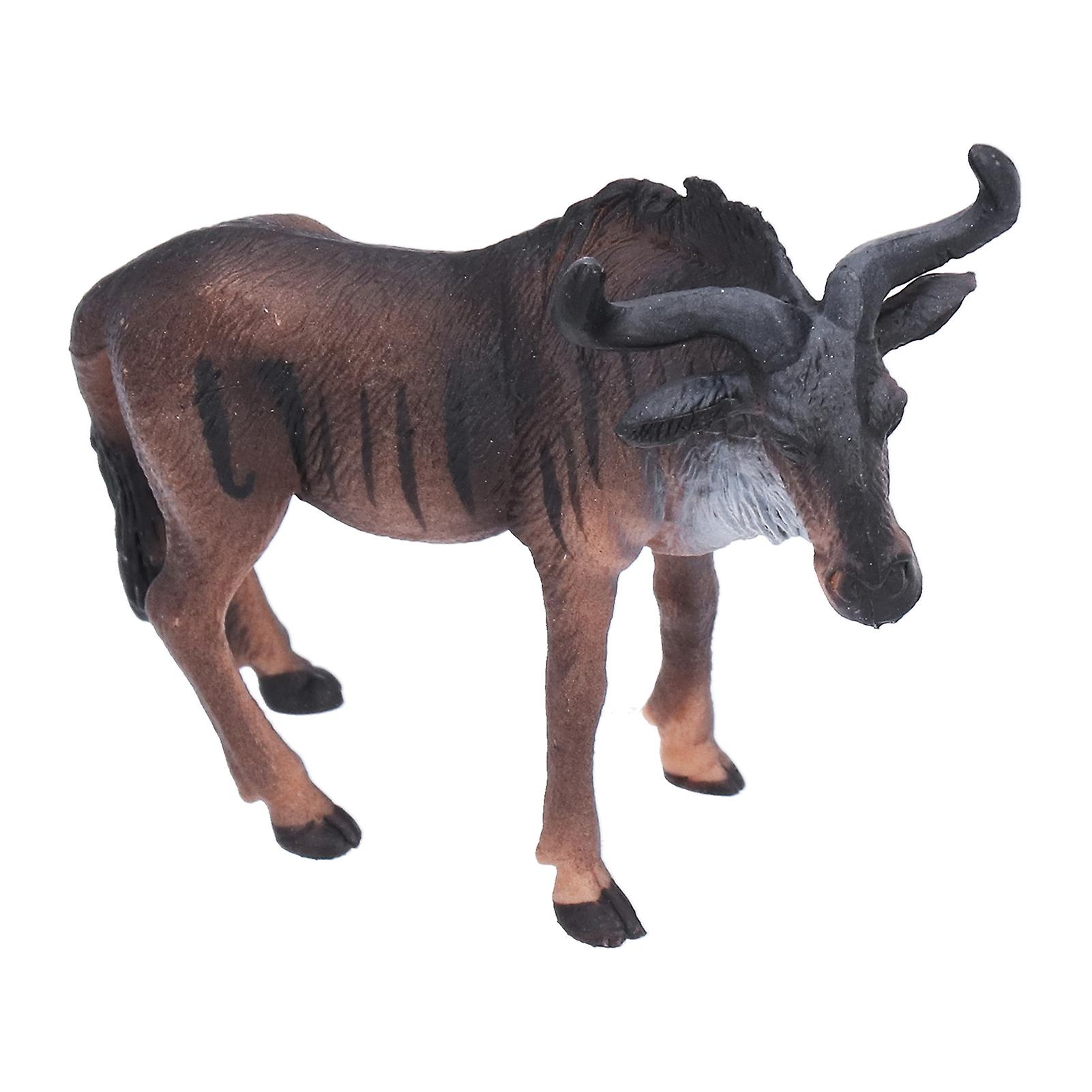 Lifelike Animal Toy Statue African Jungle Animals Wildebeest Toy Plastic Playset Gift