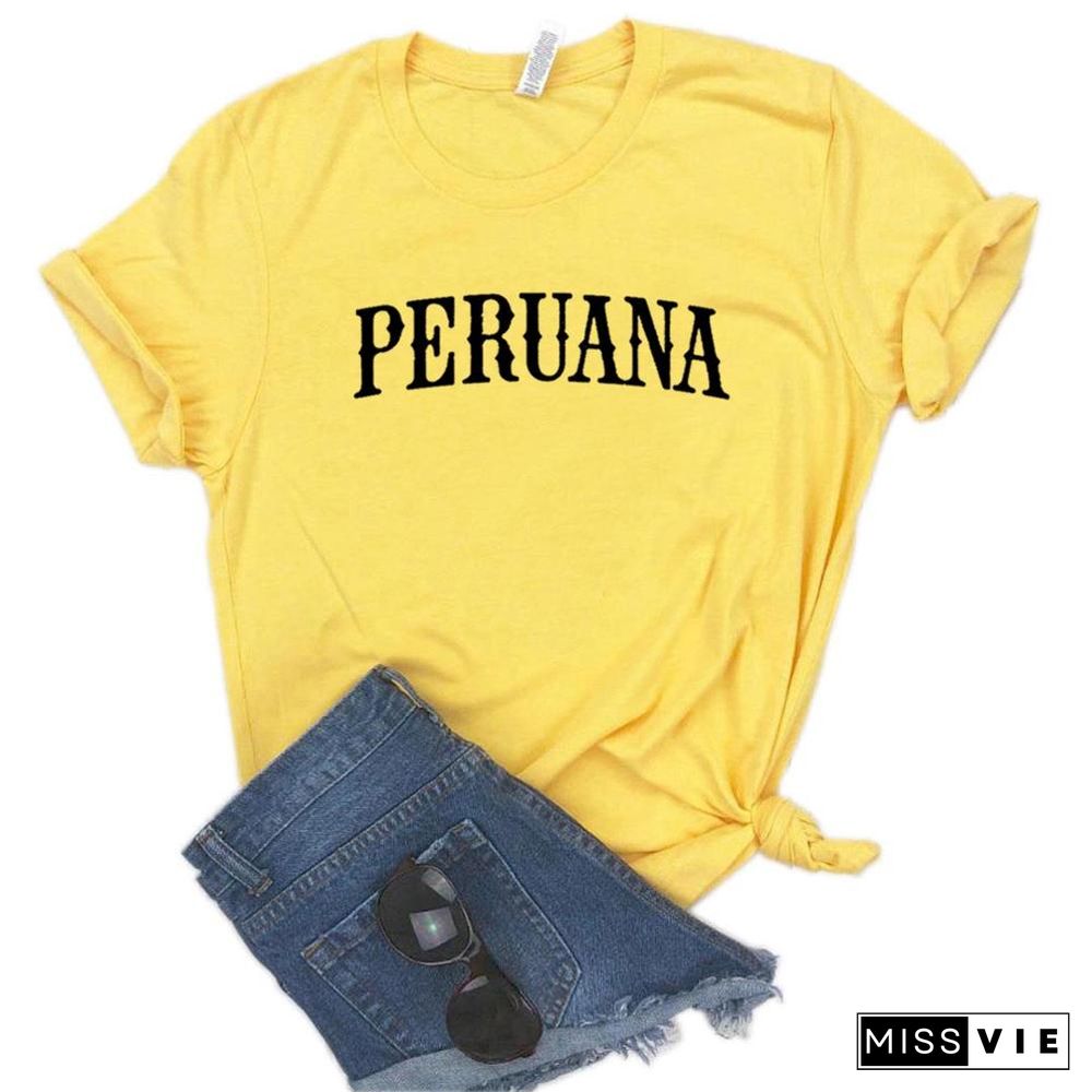 Peruana Latina Print Women Tshirts Cotton Casual FunnyT Shirt For Lady Top Tee Hipster 6 Color Drop Ship NA-779