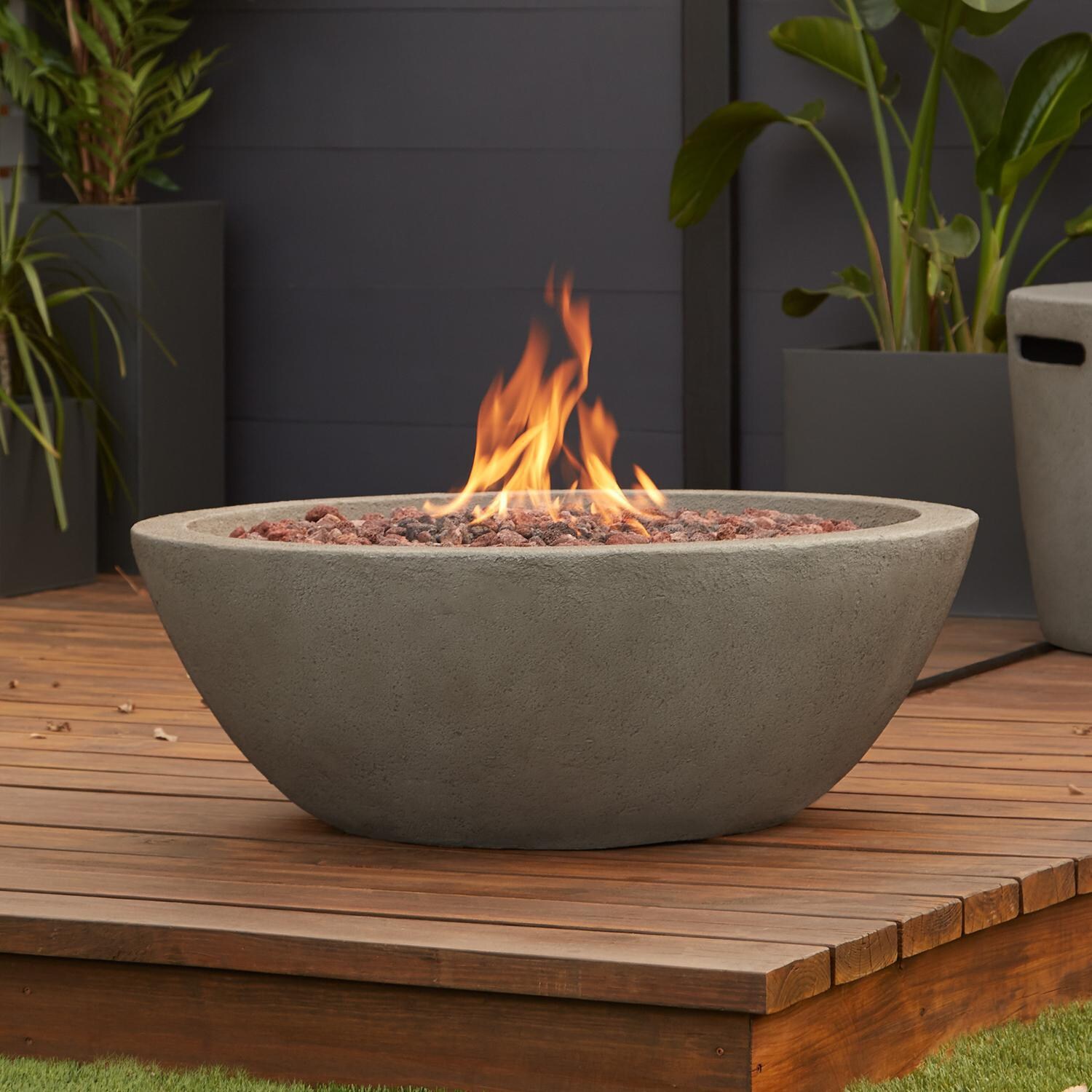 Lakeview Creekwood 36-Inch Round Propane Gas Fire Bowl