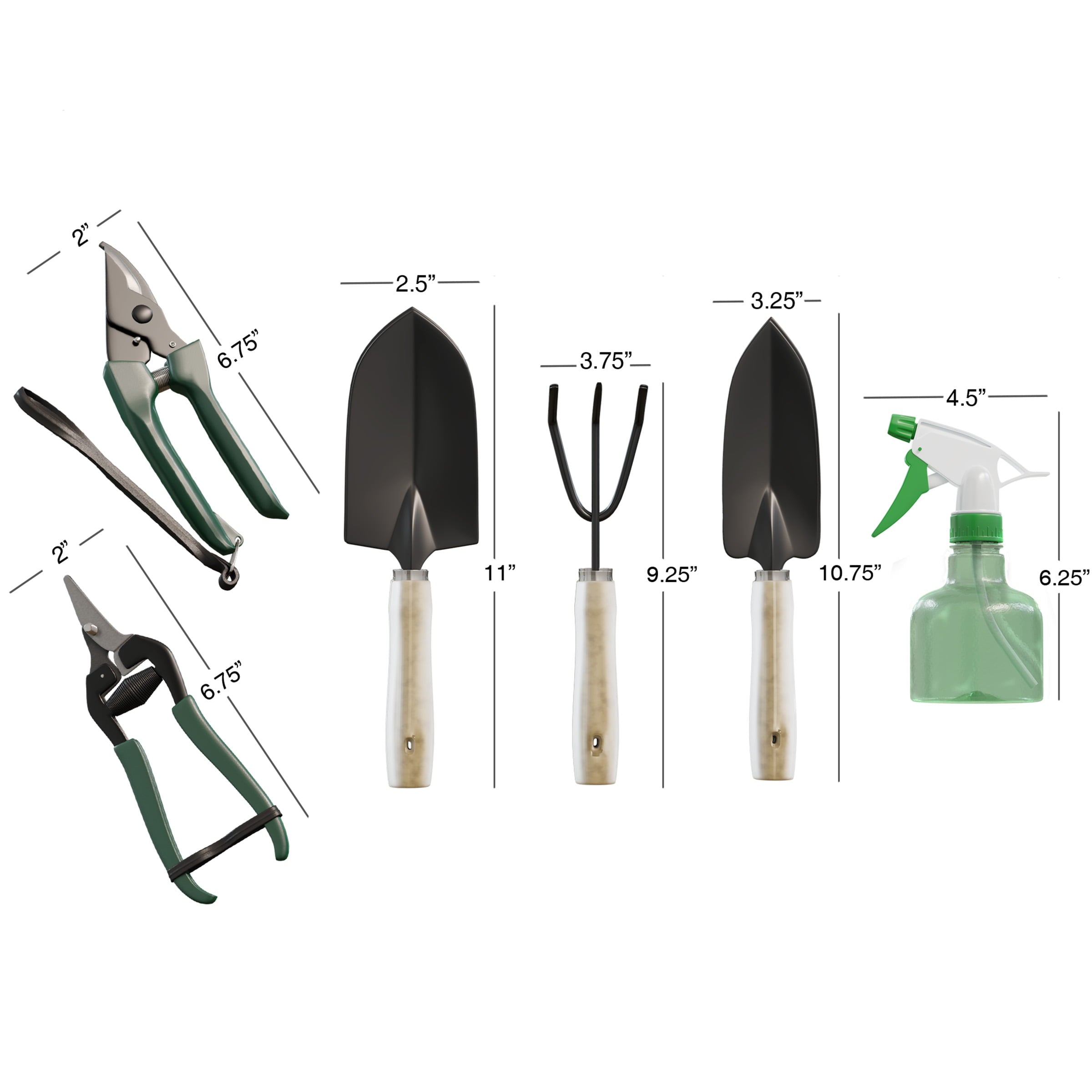 Pure Garden 8 Piece Garden Tote and Tool Set- Gardening Hand Tools and Supply Essentials Kit Includes Storage Bag, Rake, Shovel, Trowel