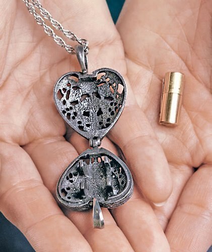 Cathedral Art Paw Print Memorial Ashes Locket Necklace