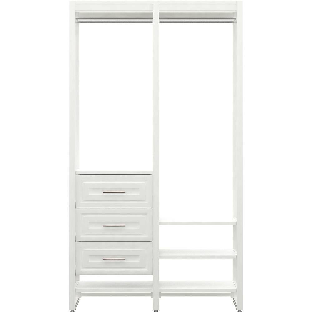 CLOSETS By LIBERTY 46.5 in. W White Adjustable Tower Wood Closet System with 3 Drawers and 7 Shelves HS5400-RW-04