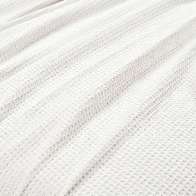 King Waffle Cotton Knit Throw Blanket White Lush D cor