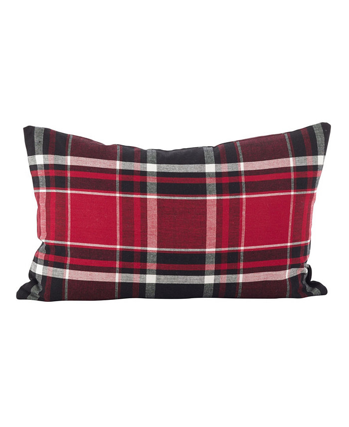 Saro Lifestyle Tartan Plaid Pattern Decorative Pillow， 12