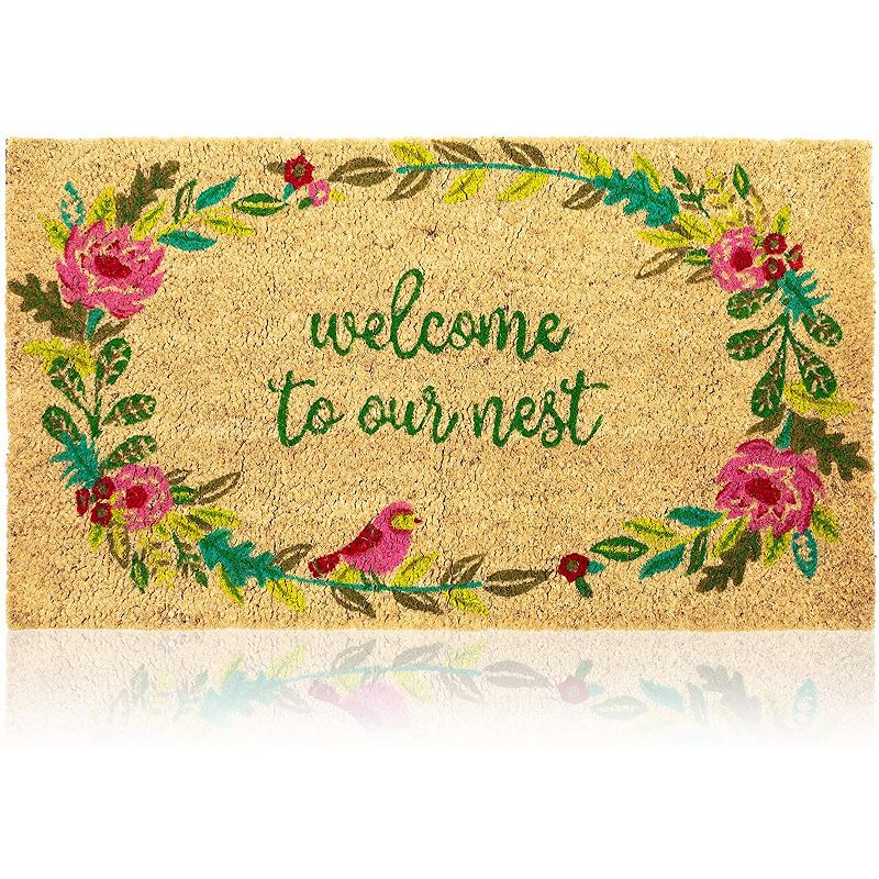 Natural Coir Doormat， Welcome to Our Nest Mat (30 x 17 in)