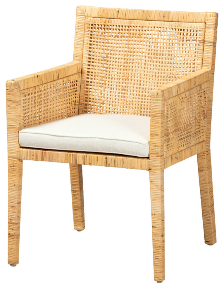 Vildeer California Coastal Rattan Dining Chair   Beach Style   Dining Chairs   by Baxton Studio  Houzz