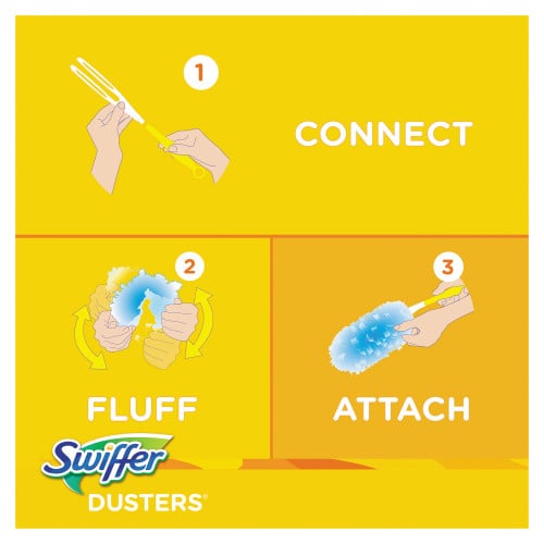 Swiffer Refill Dusters， Dust Lock Fiber， Light Blue， Unscented， 10/Box， 4 Box/Carton (21459CT)