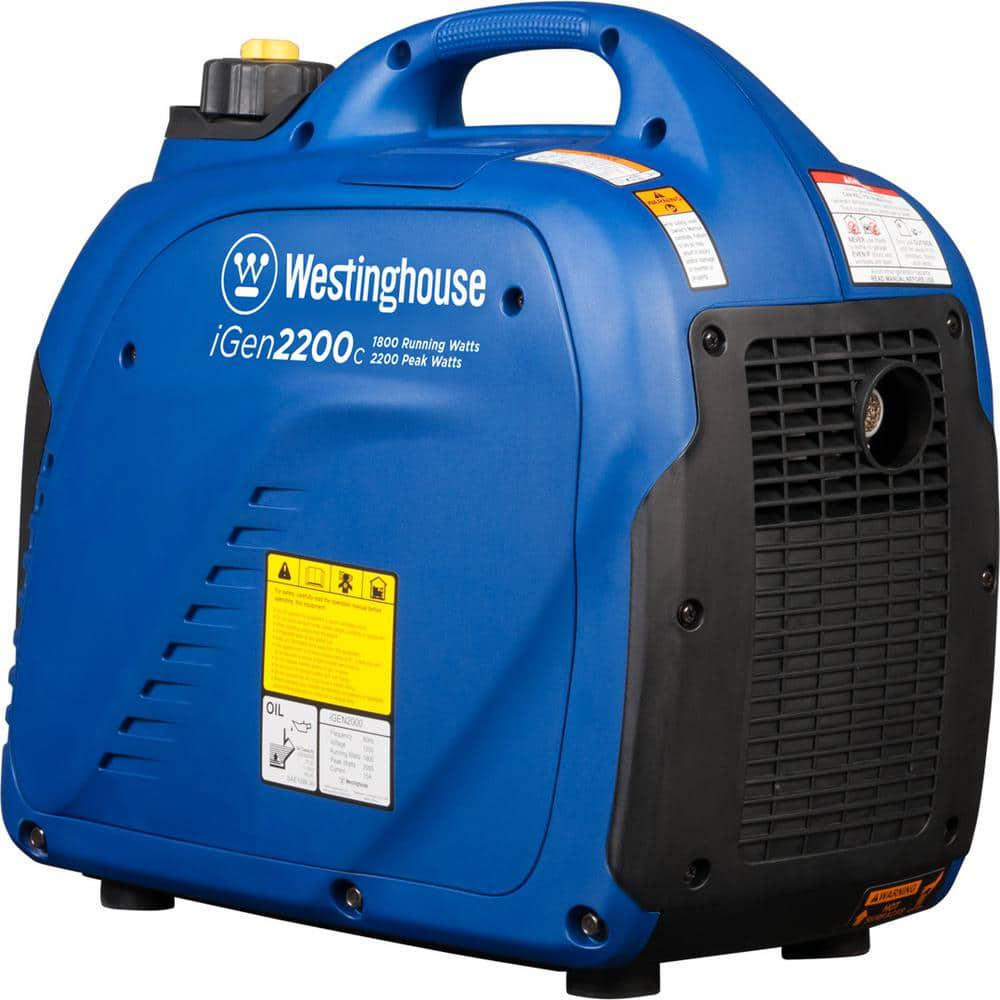 Westinghouse iGen2200c 2200Watt1800Watt Gas Powered Portable Inverter Generator with Recoil Start Economy Mode and CO Sensor