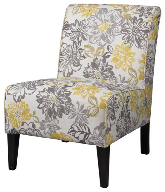 Linon Lily Upholstered Wood Slipper Chair in Stone Gray   Contemporary   Armchairs And Accent Chairs   by Homesquare  Houzz