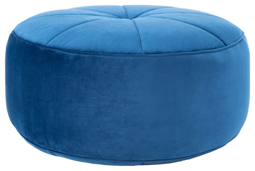 Siam Round Ottoman  Navy   Contemporary   Footstools And Ottomans   by Rustic Home Furniture Deco  Houzz