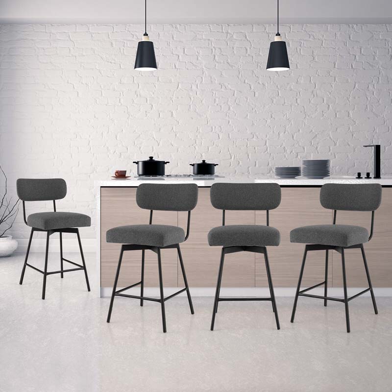 2 Pcs 360° Swivel Bar Stools 25