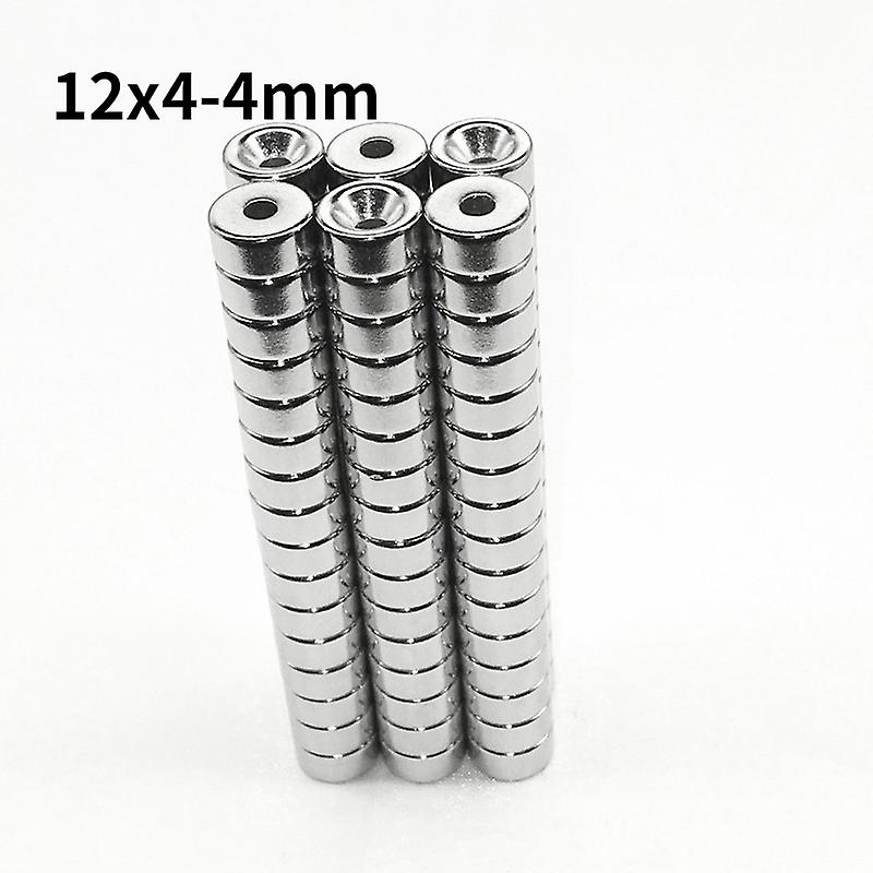 20~100pcs 12x4-4 N35 Powerful Magnetic 12*4 Mm Hole 4mm Countersunk Neodymium Magnet Permanent Ndfeb Magnets 12x4-4mm 12*4-4 Mm