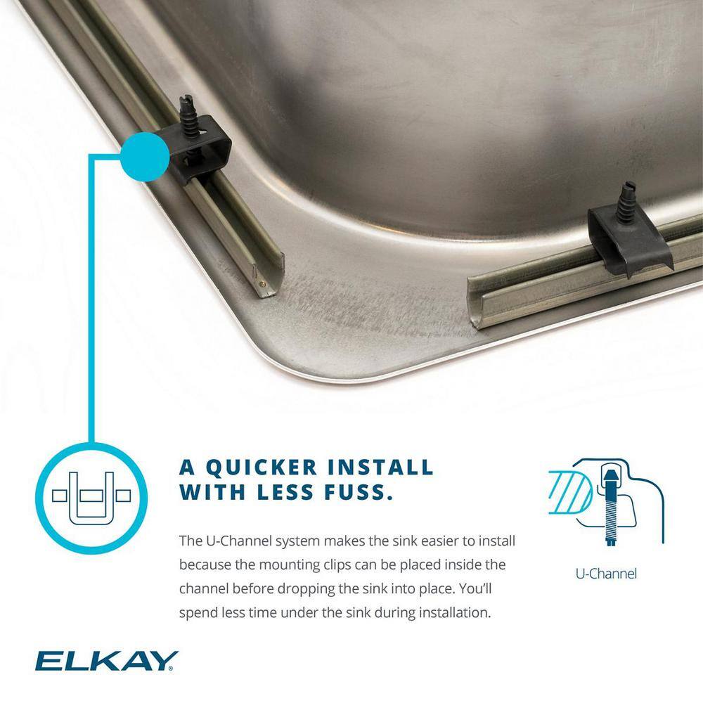 Elkay 15 in. Drop-in Single Bowl 20 Gauge Stainless Bar Sink with Faucet and Strainer Basket HD320874LFR