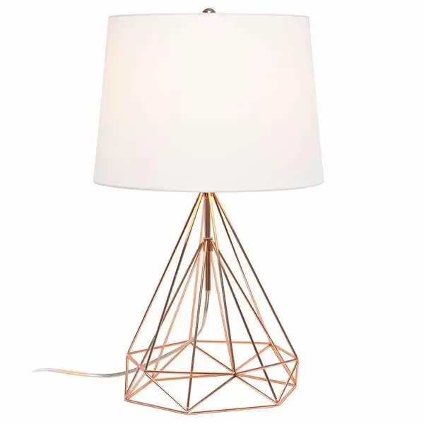 Lalia Home Geometric Wired Table Lamp with Fabric Shade - N/A