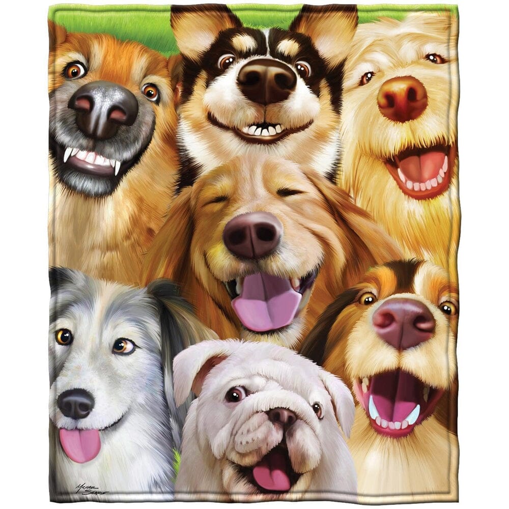 Dogs Selfie Super Soft Plush Fleece Throw Blanket